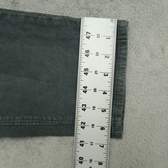 American Eagle Mom Jeans Women's 4R Green Mid-Rise Straight Corduroy 27" Inseam - Picture 5 of 16